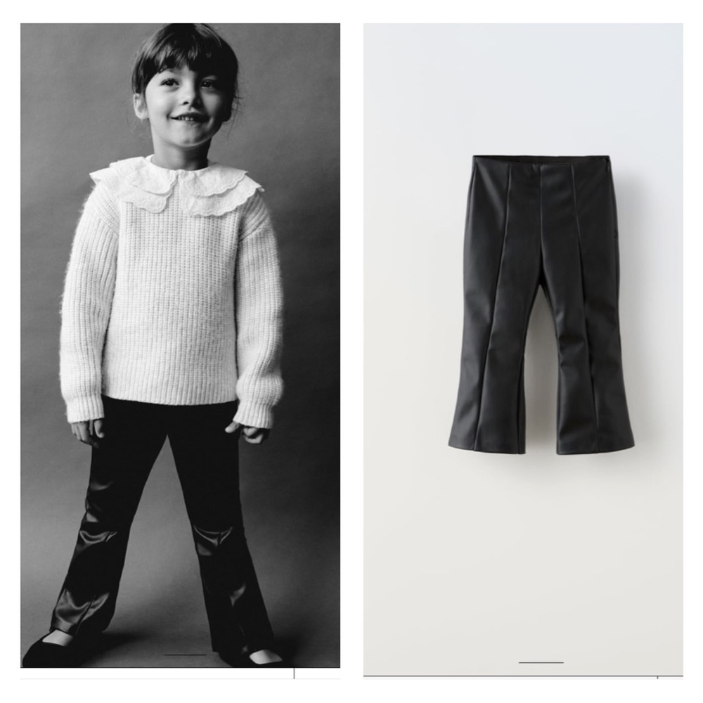 NWT Zara kids faux leather flared leggings 18-24M